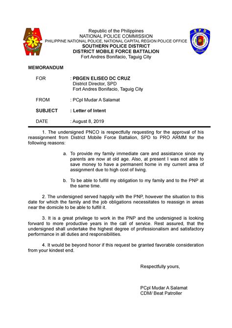 civilian letter sample pnp|Republic of The Philippines National Police Commission  .
